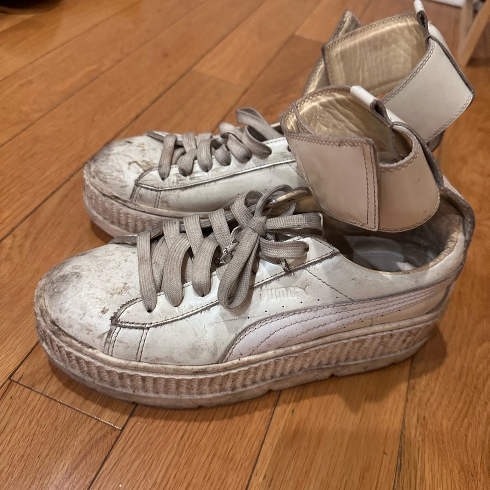 Women’s PUMA Fenty x Ankle Strap Creeper 'Vanilla Ice' Well Worn